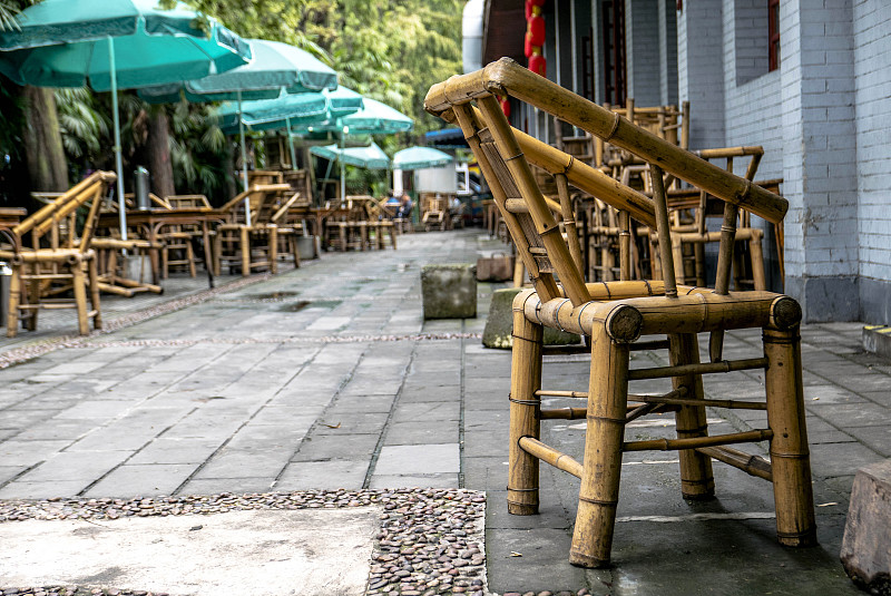 茶馆,椅子,竹子,露天咖啡馆,气泵,成都,公园,休闲活动,水平画幅,无人