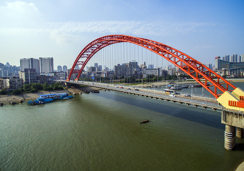 桥,湖北省,长江,斜拉桥,拱桥,吊桥,钢缆,人行桥,水,天空