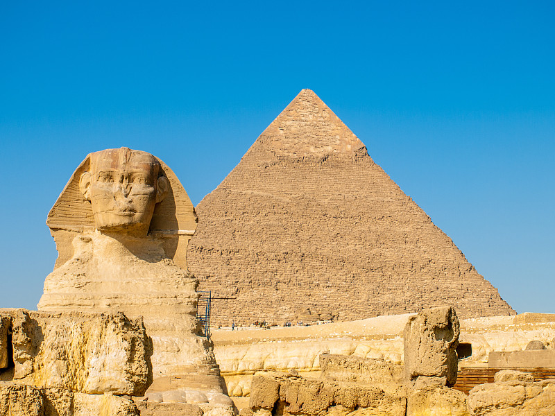 狮身人面像,埃及,吉萨,开罗,金字塔,吉萨金字塔群,旅游目的地,水平画幅,沙子,无人