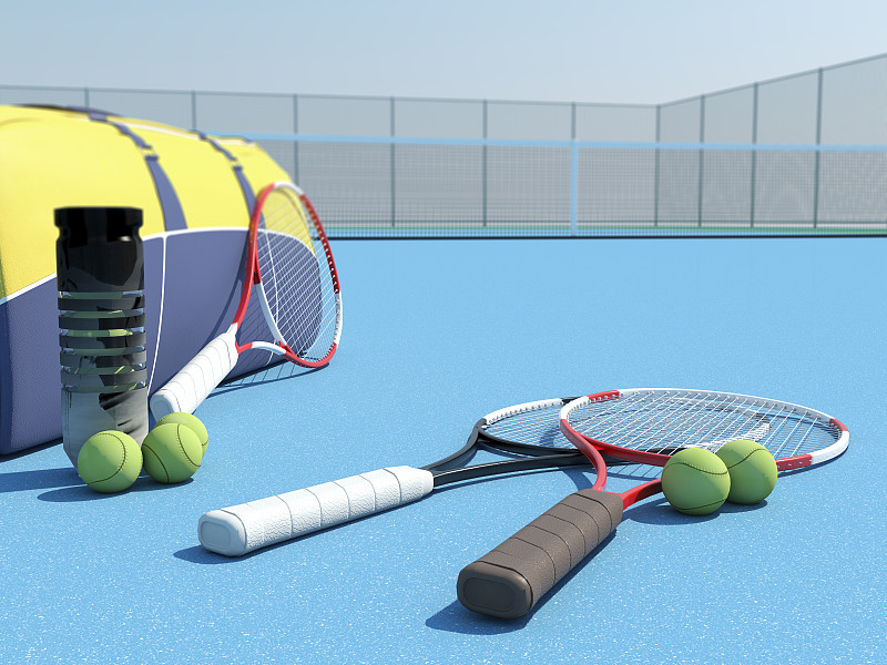 网球运动,概念,运动,健身袋,网球拍,网球网,网球场,网球,球拍,概念和主题