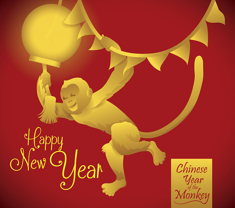 灯笼,春节,金丝猴,传统,中国结,猿,2016,中国元宵节,中国灯笼,华丽的