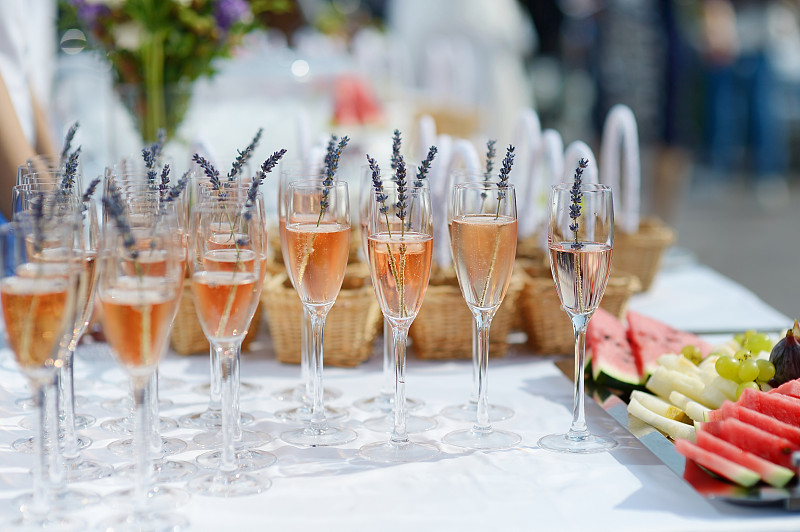 香槟,粉色,大量物体,玻璃杯,充满的,香槟杯,婚礼,葡萄酒,葡萄酒厂,水平画幅
