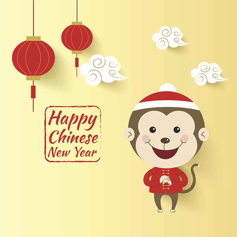 2016,猴子,可爱的,春节,普通话,猴年,中文,汉字,电影海报,纹理效果