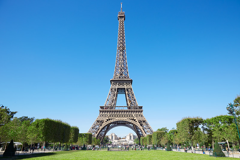 埃菲尔铁塔,巴黎,绿色,田地,罗马战神,塔,战神玛尔斯公园,旅游目的地,法国,蓝色