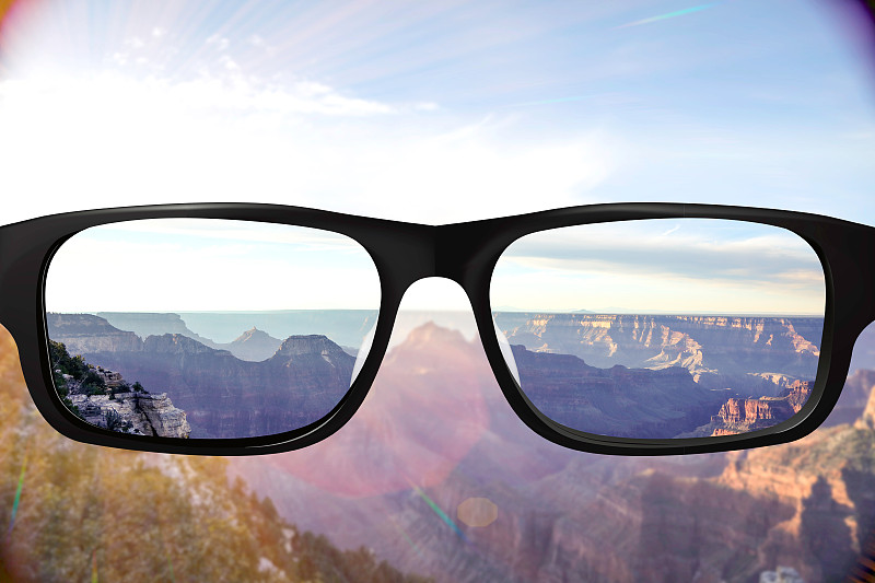 视力,大峡谷南缘,大峡谷,透明,眼镜,高动态范围成像,天空,水平画幅,无人