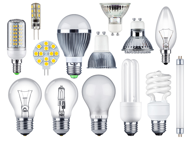 电灯泡,卤素灯,led灯,荧光灯,多样,新的,节能灯泡,水平画幅,无人,组物体