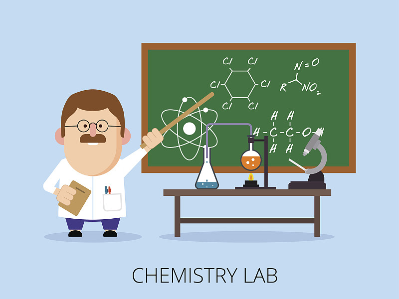 教师,实验室,公式,黑板,化学制品,指导教师,显微镜,背景分离,药,科学实验