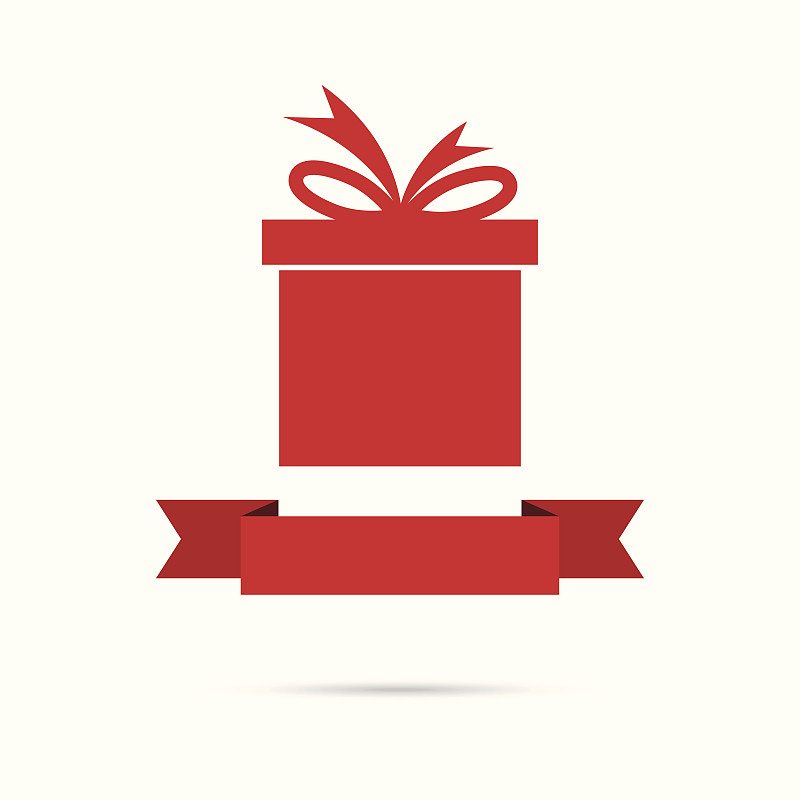 缎带,包装纸,扁平化设计,射箭弓,礼物,红色,贺卡,留白,绘画插图