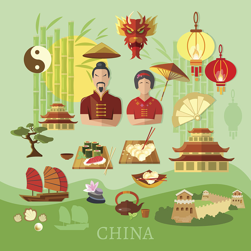 中国,传统,灯笼,盆景,船,国内著名景点,过去,北京,食品,客船
