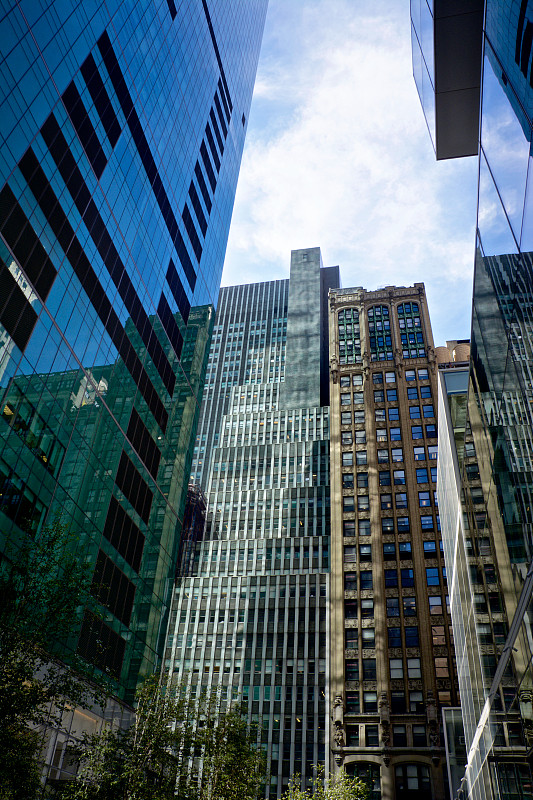 曼哈顿中心,都市风景,纽约,建筑,风格,21世纪风格,42街,20世纪风格,后现代,并排