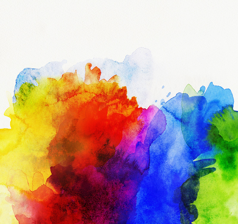 彩虹,水彩颜料,纸,艺术,水平画幅,无人,墨水,现代,想法