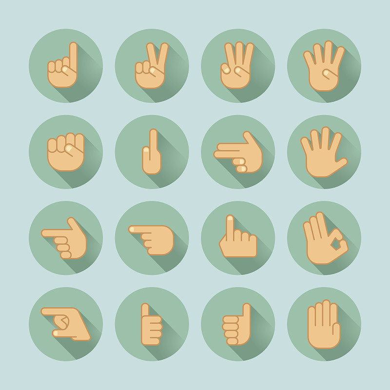 手,图标集,数,同意的手势,数字5,趾骨,手势语,用手势指挥,拇指,数字1