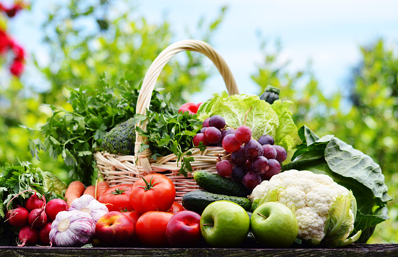 蔬菜,清新,菜园,有机食品,多样,从农场到餐桌,篮子,水果,胡瓜,食品杂货