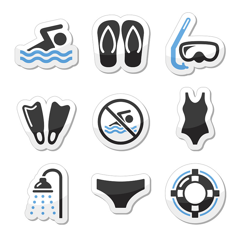 水肺潜水,符号,运动,矢量,禁止游泳标志,竞赛短裤,安全带,凉拖鞋,绘画插图,游泳池