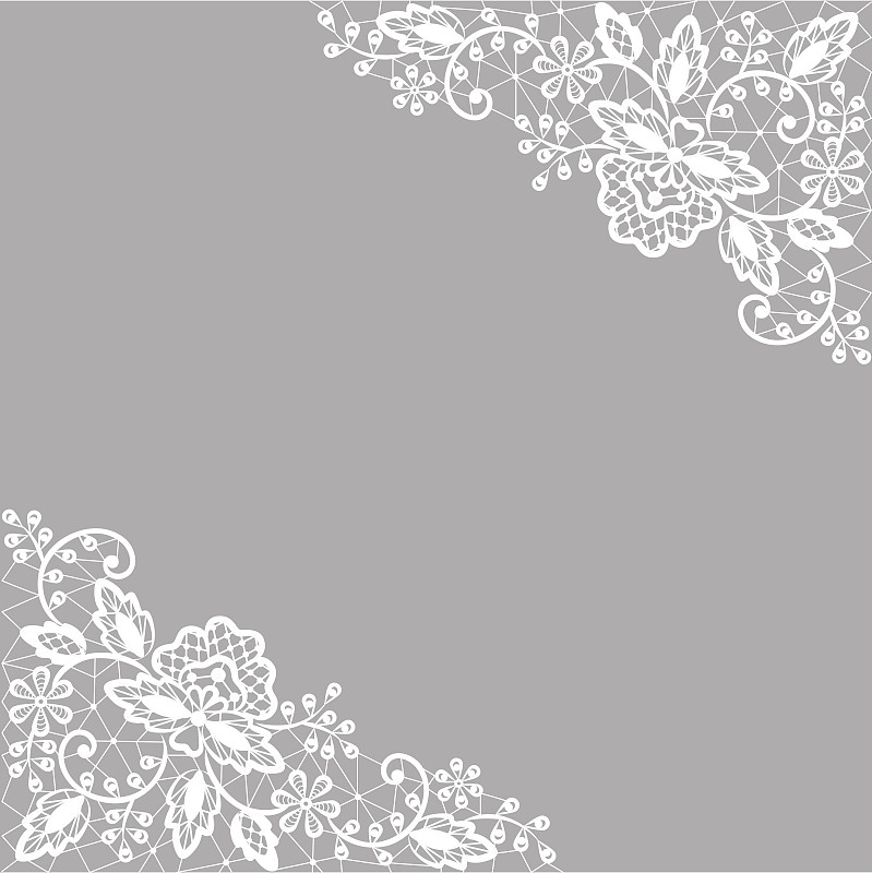 花边,白色,灰色背景,婚礼,花纹,纺织品,边框,华丽的,请柬,贺卡