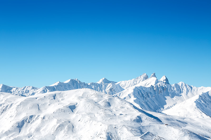 滑雪坡,法国,山脉,法尔梅尼尔,雪山,山,天空,留白,水平画幅,雪