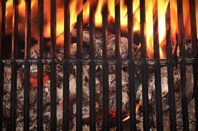 烤肉架,煤,空的,热,金属格栅,格子烤肉,手提炉,名人吐槽节目,火焰图案,碳烤
