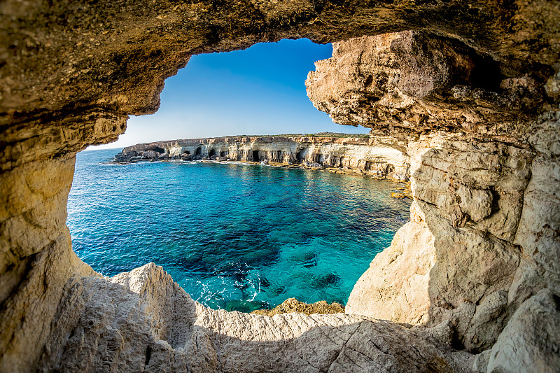 塞浦路斯,洞穴,海洋,阿伊亚那帕,地中海,旅游目的地,岛,风景,旅途,泻湖