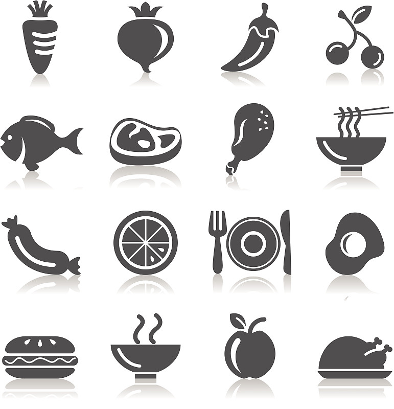 计算机图标,蔬菜,食品,水果,火鸡腿,辣椒,鱼类,樱桃,椒类食物,绘画插图