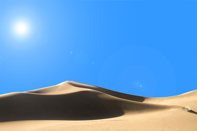 沙丘,沙漠,敦煌,戈壁滩,甘肃省,天空,水平画幅,沙子,无人,镜头眩光
