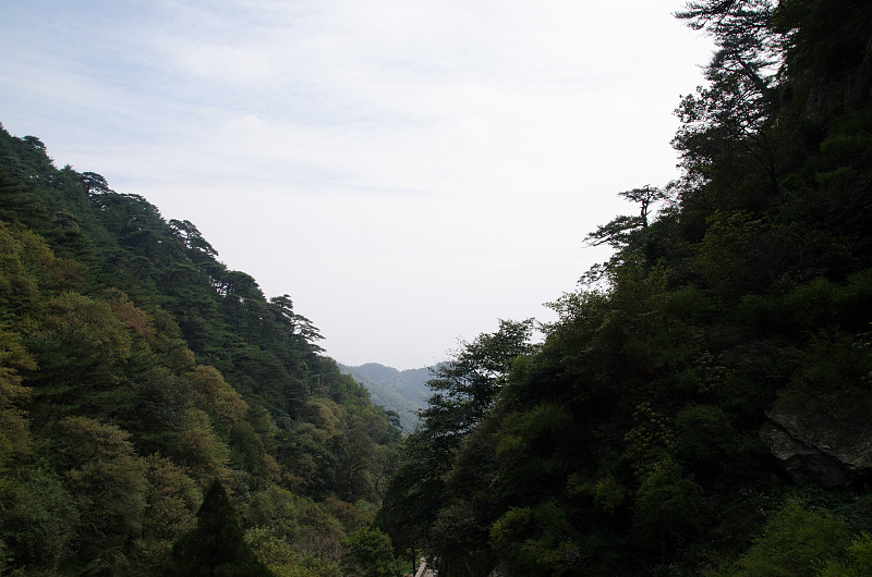 泰山,地形,山,中国,泰安,自然,天空,水平画幅,绿色,无人