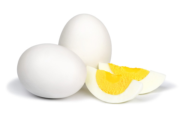 卵,白色背景,煮食,煮鸡蛋,蛋清,鸡蛋,横截面,白色,复活节,水平画幅