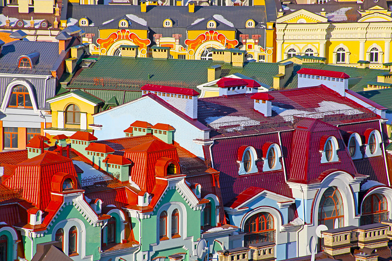 基辅,小的,乌克兰,建筑外部,夏天,褐色,水平画幅,郊区,无人,户外