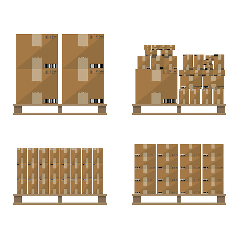 货盘,盒子,褐色,木制,纸盒,货运,板条箱,仓库,货车运输,绘画插图