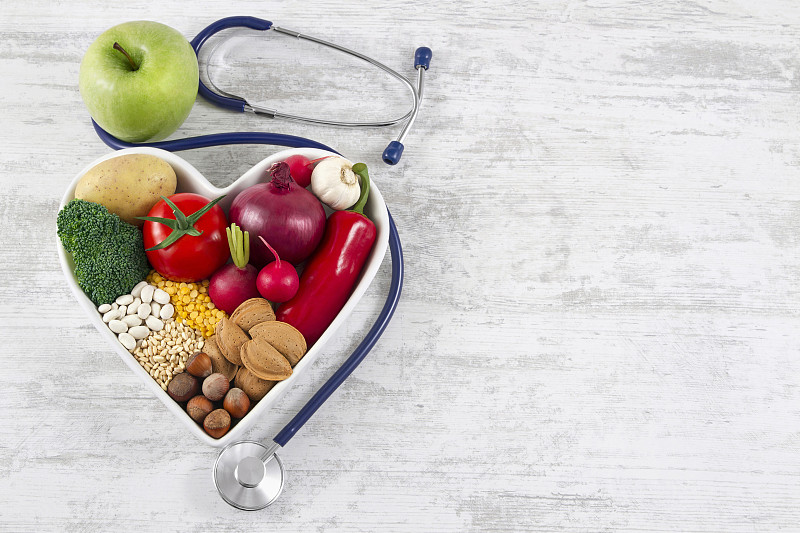 健康食物,听诊器,心型,胆固醇,糖尿病,身体保养,压力表,水果,蔬菜,健康保健