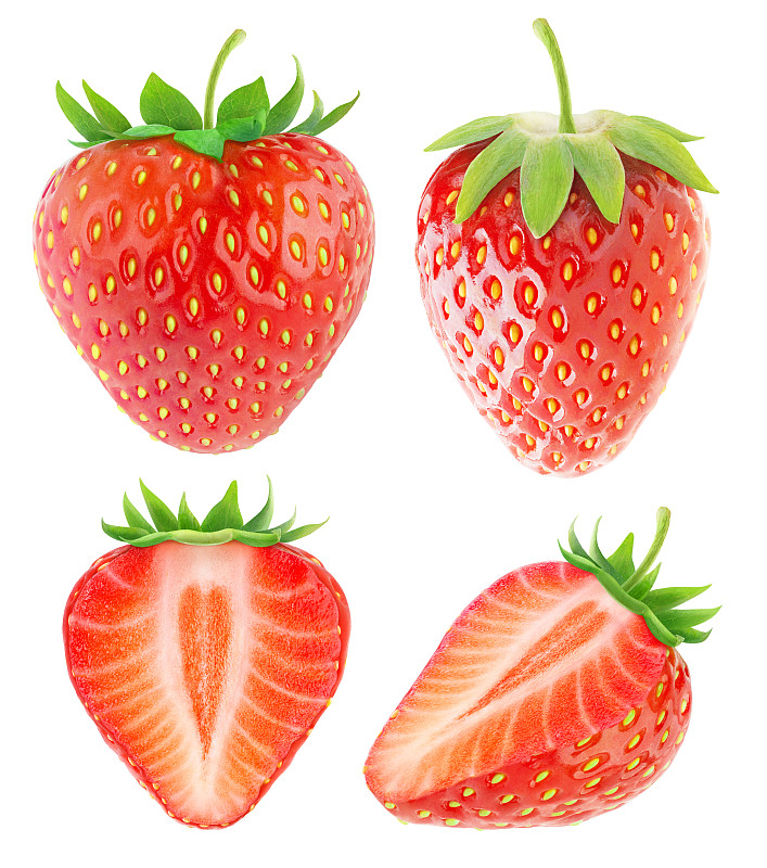 草莓,背景分离,白色,分离着色,横截面,切片食物,浆果,一个物体,水果,剪贴路径