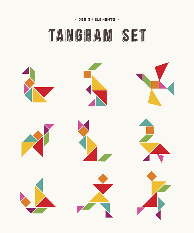 艺术,形状,动物,多色的,创造力,折纸工艺,谜题游戏,几何形状,无人,绘画插图