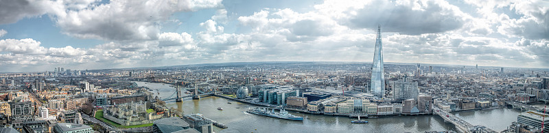 宽的,伦敦,全景,城市天际线,都市风景,国际著名景点,名声,碎片大厦,塔桥,伦敦桥