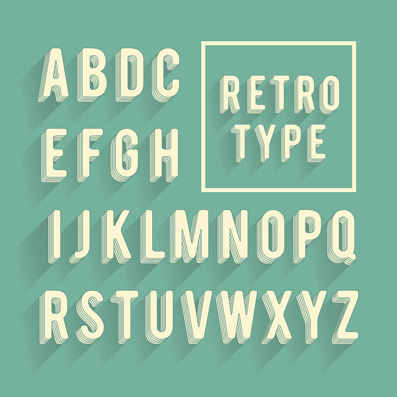 阴影,字母,字体,40-80年代风格复兴,字母表次序,打印单据,复古风格,计算机软件,古典式