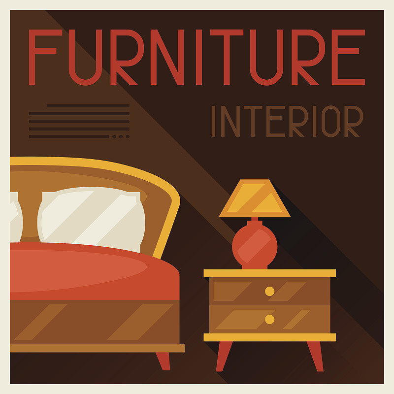 家具,绘画插图,室内,床头柜,华丽的,贺卡,一个物体,舒服,边框