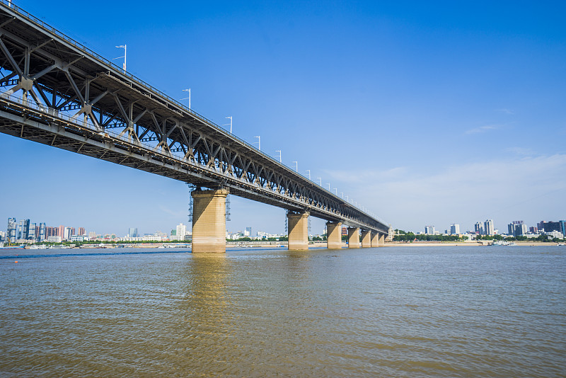 河流,桥,湖北省,长江,铁路桥,水,天空,水平画幅,无人,当地著名景点