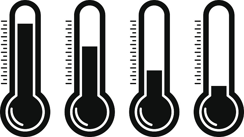 温度计,计算机图标,温度,寒冷,热,水银,华氏温标,气候,绘画插图,计量器