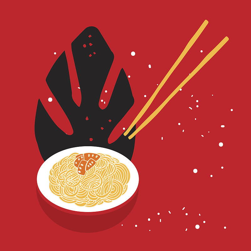 碗,筷子,面条,东方食品,色彩鲜艳,菜单,一个物体,乌冬面,餐具