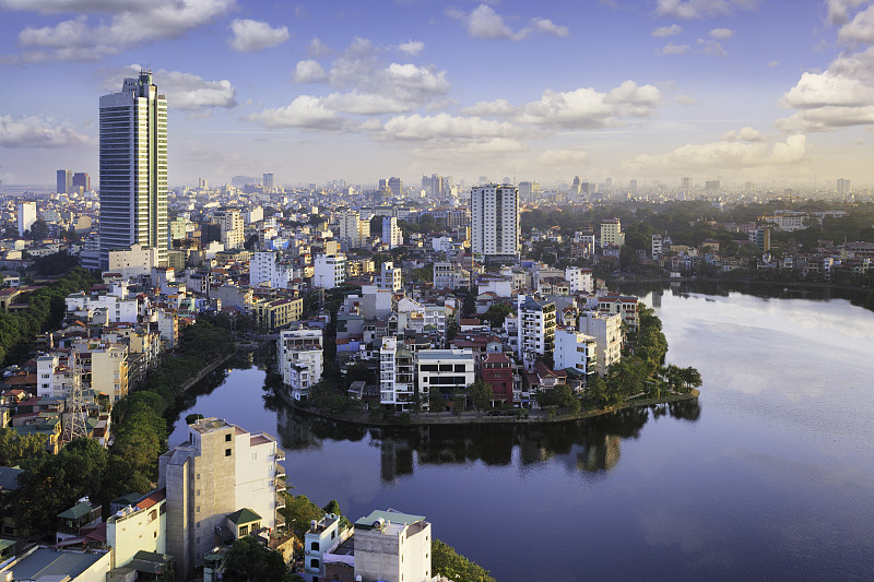 河内,越南,都市风景,在上面,城市,水平画幅,无人,建筑外部,户外,房屋