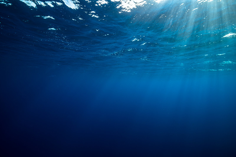 海洋,水下,水面,阳光光束,禅宗,水,波形,美,水平画幅,水肺潜水