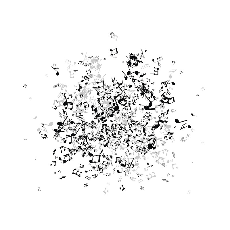 绘画插图,音符,凌乱,矢量,小的,大量物体,混沌,艺术,纹理效果
