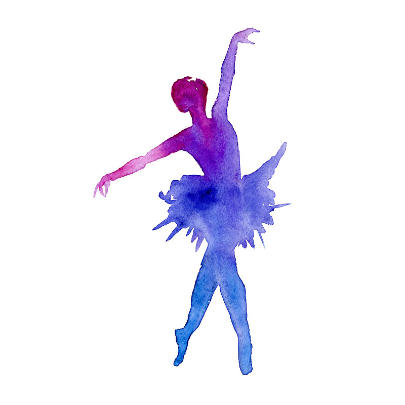 芭蕾舞者,舞者,分离着色,彩色图片,水彩画,女人,艺术,芭蕾短裙,绘画插图,芭蕾舞