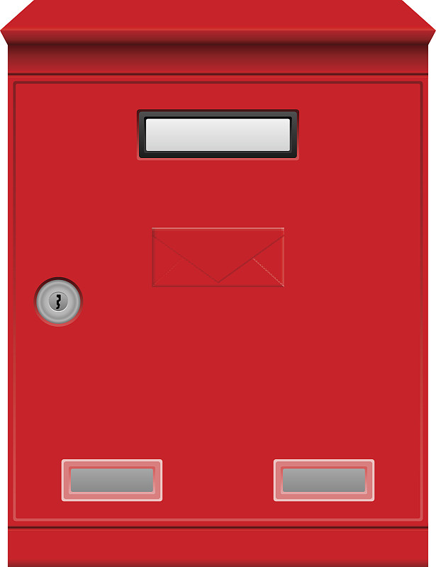 邮筒,公共信箱,无人,绘画插图,盒子,背景分离,信封,信函,红色,白色