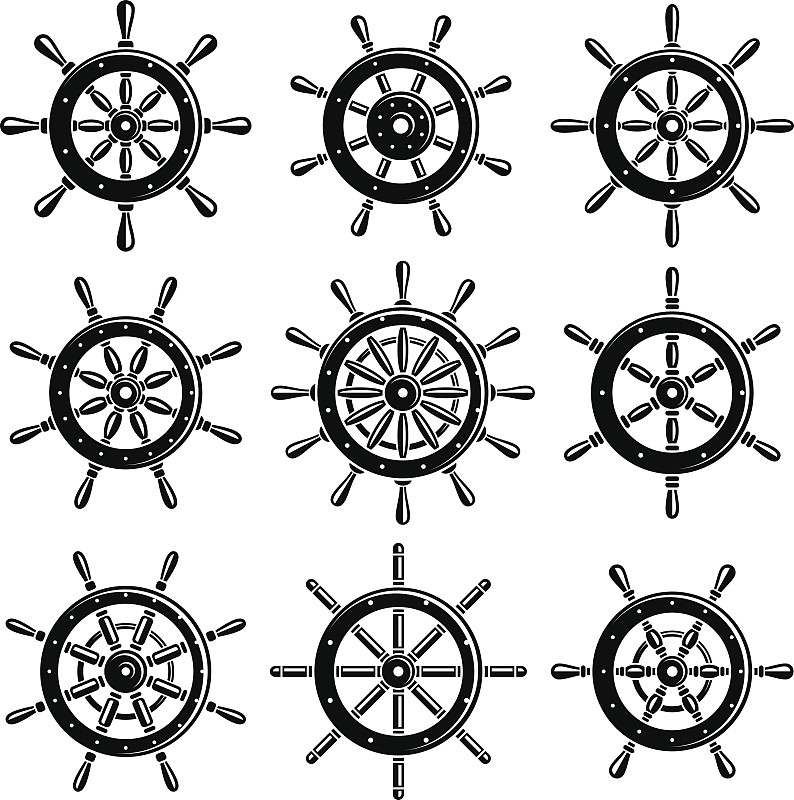 矢量,军用船,方向盘,轮廓,方向舵,车轮,符号,一个物体,方向标,图像