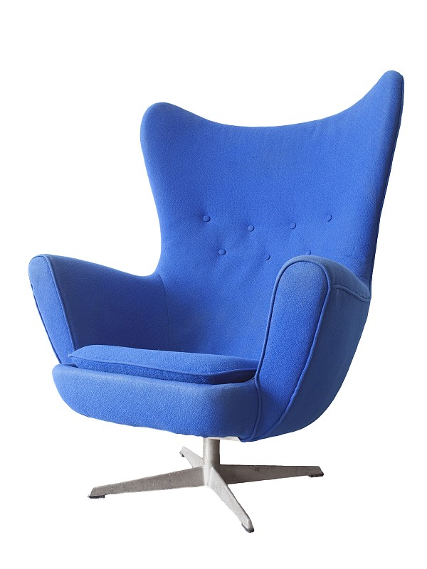 蓝色,白色背景,现代,扶手椅,分离着色,垂直画幅,纺织品,椅子,时尚,背景分离