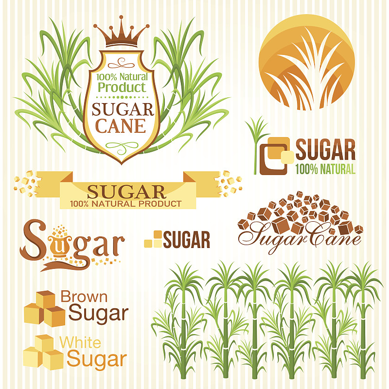 甘蔗,式样,化学元素周期表,方糖,砂糖,红糖,褐色,边框,绘画插图,符号