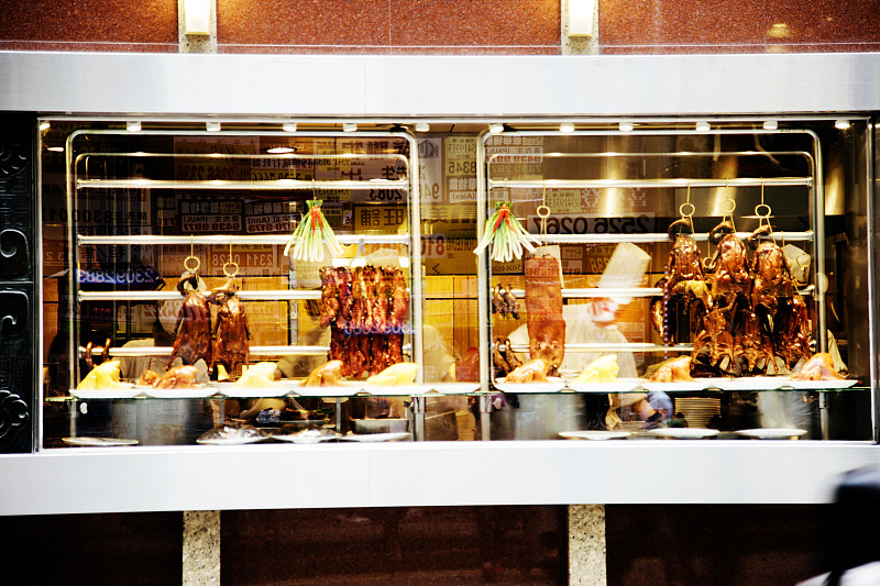 北京鸭,鸭子肉,烤鸭,商人,烤串,街市,水平画幅,人,鸟类,户外