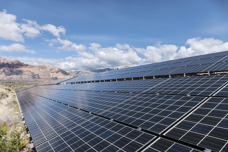 莫哈韦沙漠,太阳能电池板,背景幕,红岩谷州立公园,太阳能发电站,太阳能,内华达州,沙漠,红岩石,水平画幅