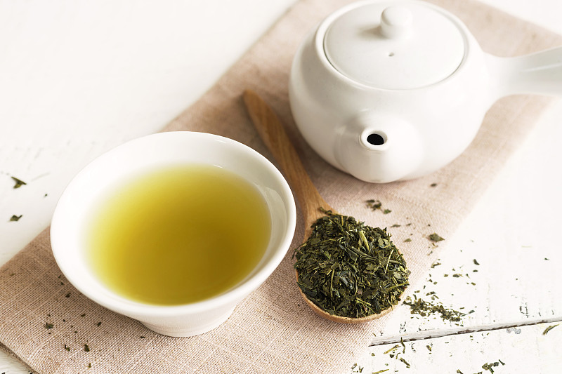 绿茶,茶树,茶,壶,水平画幅,绿色,无人,日本,工间休息,饮料