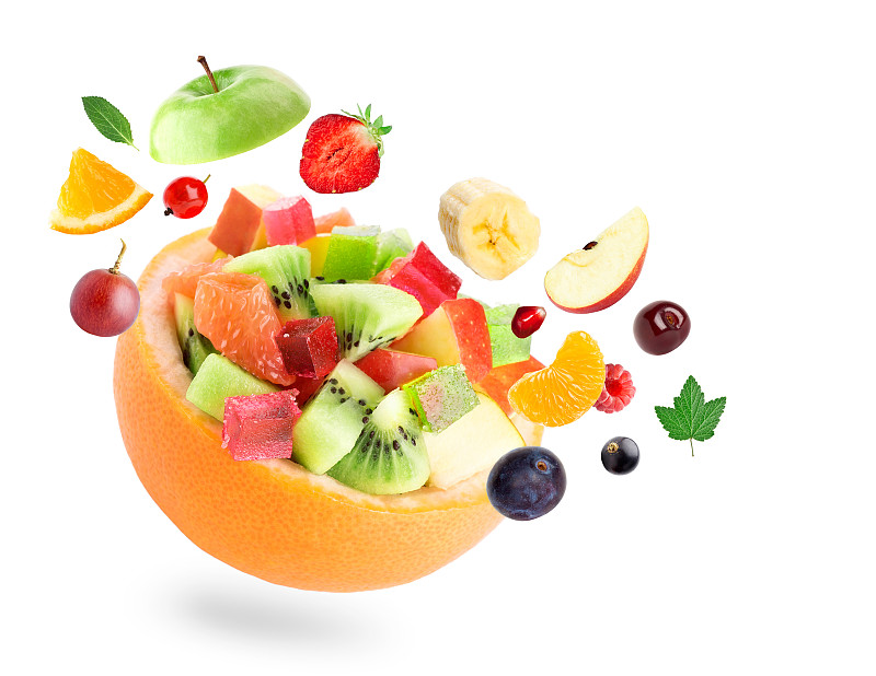 水果沙拉,果盘,水平画幅,素食,樱桃,生食,维生素,组物体,橙子
