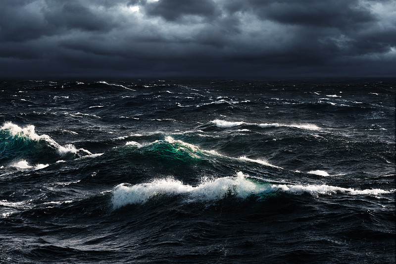 波浪,波弗特,保佛,潮汐,暴风雨,粗糙的,深的,海洋,海啸,暗色